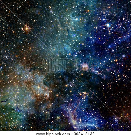 Universe Scene With Planets, Stars And Galaxies In Outer Space. Elements Of This Image Furnished By 