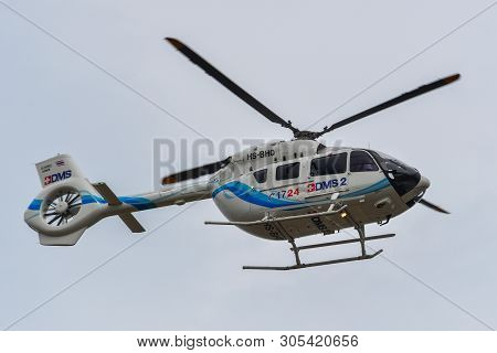 Helicopter Flying In The Sky