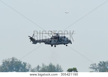 Helicopter Flying In The Sky
