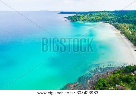 Aerial View Paradise Island Sea Beach Beautiful Of Nature