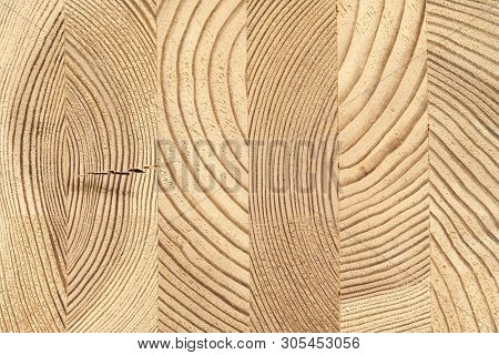 Cross-section Of Glued Wooden Timber Of Pine.