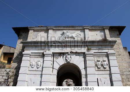 Ancient Castle In Brescia, A City In Northern Italy