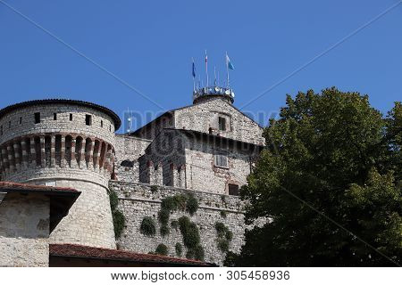 Ancient Castle In Brescia, A City In Northern Italy