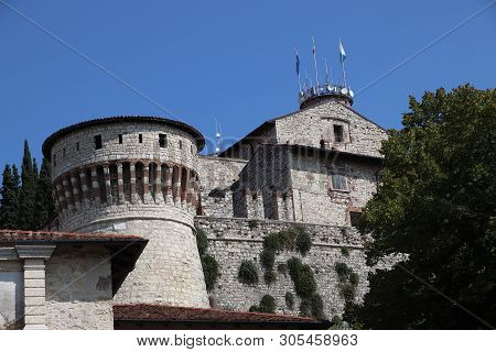 Ancient Castle In Brescia, A City In Northern Italy
