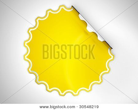 Round Yellow Hamous Sticker Or Label