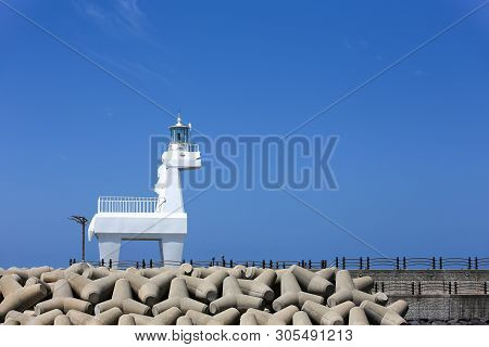 Iho Lighthouse At Iho Tewoo Beach In The North Of Jeju South Korea Asia