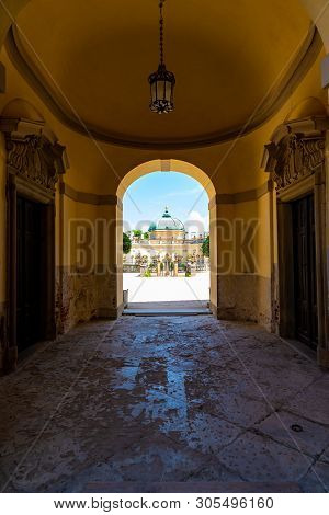 Buchlovice Castle, Czech Republic. Ancient Heritage Exterior Built In Baroque Style. Famous Tourist