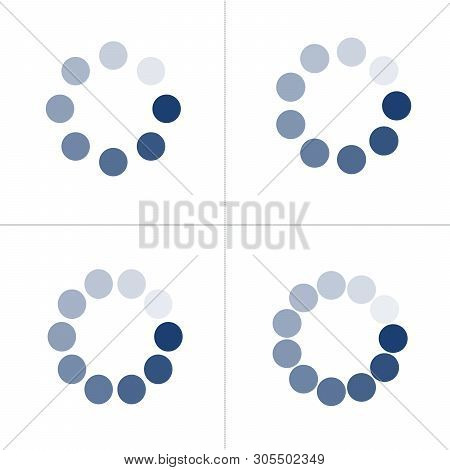 Loading Icon Set With Different Number Of Dots Or Circles. Buffer Loader Or Preloader. Donload Or Up