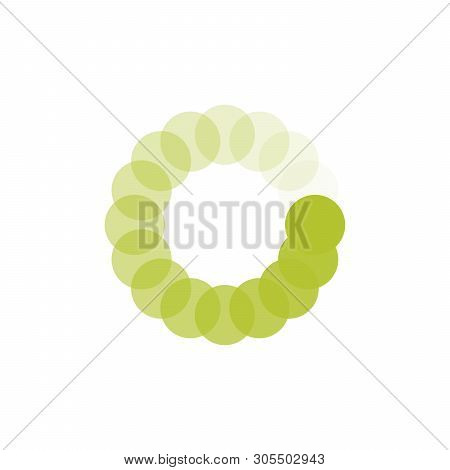 Green Loading Circle Icon. Buffer Loader Or Preloader. Donload Or Upload. Vector Illustration Isolat