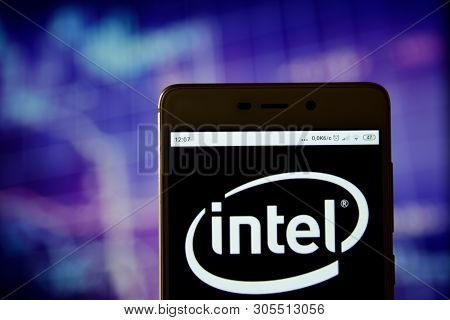 Intel Logo Is Seen On An Smartphone