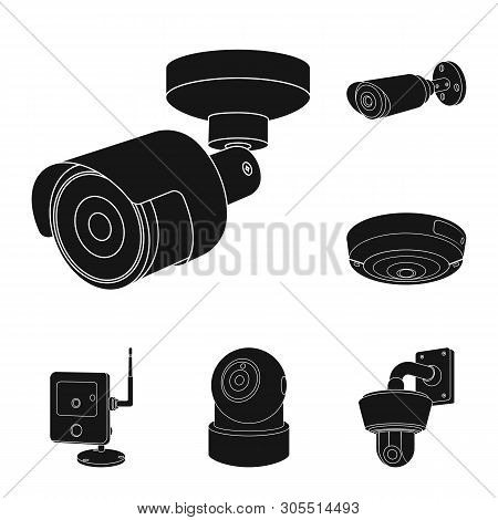 Vector Design Of Cctv And Camera Icon. Set Of Cctv And System Vector Icon For Stock.