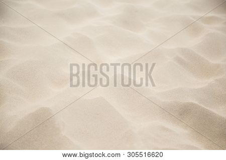 Fine Beach Sand In The Summerbackground With Copy Space And Visible Sand Texture.