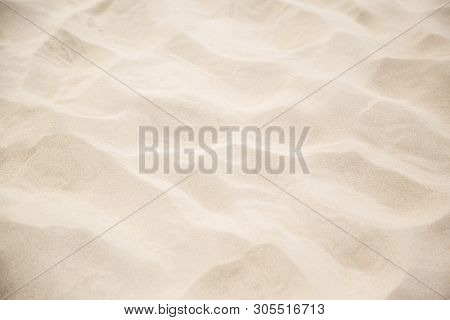 Fine Beach Sand In The Summerbackground With Copy Space And Visible Sand Texture.