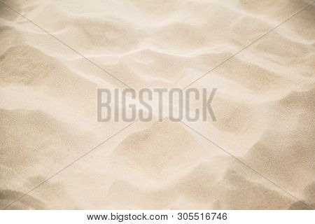 Fine Beach Sand In The Summerbackground With Copy Space And Visible Sand Texture.