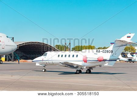 Khabarovsk, Russia - Sep 29, 2018: Hawker Siddeley Hs-125-700a Ra-02809 Weltall-avia Stands In Khaba