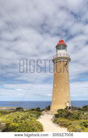A Vertical Cape Du Couedic Lighthouse On Kangaroo Island, Australia