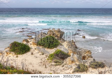 The Shoreline In Cape Willoughby, Kangaroo Island, Australia