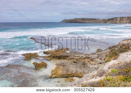 The Shoreline At Cape Willoughby, Kangaroo Island, Australia