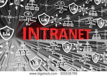 Intranet Concept Blurred Background 3d Render Illustration