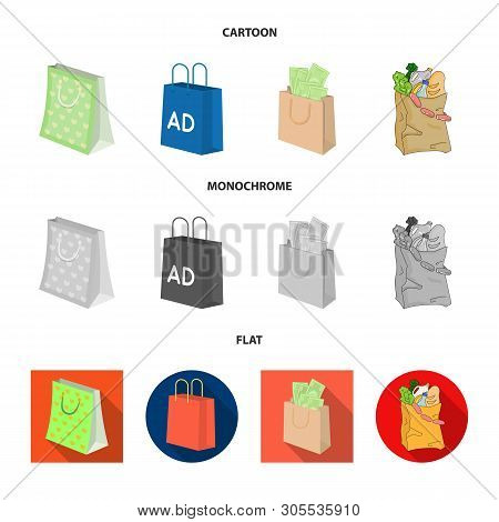 Vector Design Of Package And Food Logo. Collection Of Package And Box Vector Icon For Stock.