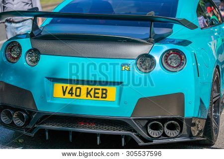 Bedford, Bedfordshire, Uk June 2 2019. Fragment Of Nissan Gtr