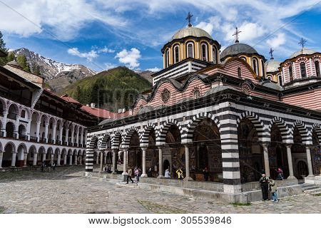 Rila, Bulgaria - May 3, 2019: Rila Monastery, Bulgaria. The Rila Monastery Is The Largest And Most F