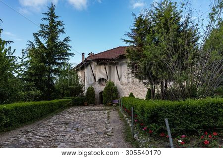 Melnik, Bulgaria - May 6, 2019: Gate Of The Medieval Orthodox Monastery Of Rozhen, Near Melnik