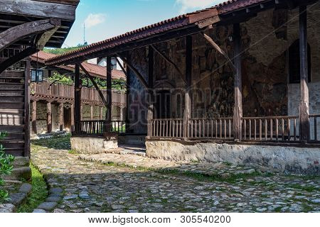 Fresco On Church Wall In Courtyard Of The Medieval Orthodox Monastery Of Rozhen, Near Melnik, Bulgar