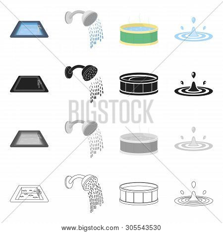 Vector Illustration Of Water And Drop Logo. Set Of Water And Splash Stock Vector Illustration.