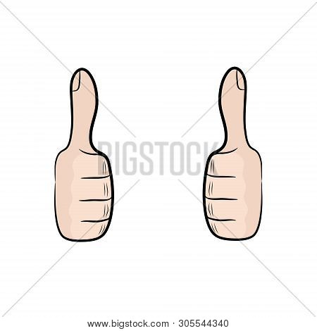 Thumb Up Like Design On White. Pop Art Retro Comic Book Style Stock Vector Illustration