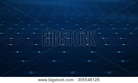 Futuristic Abstract Background Concept. Network Conveying Connectivity, Complexity And Data Flood Of