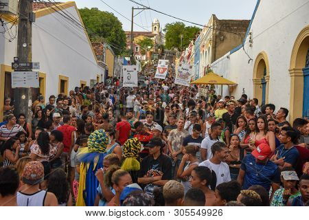 People Parade In The Streets During The Carnival Of Olinda On Brazil