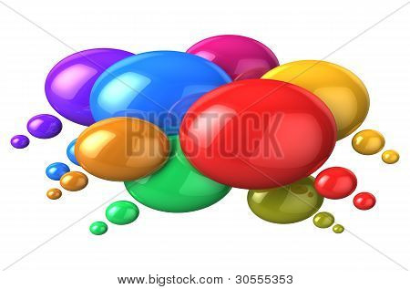 Concetto di rete sociale: le bolle di discorso colorato