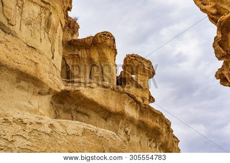 View Of The Erosions Of Bolnuevo, Las Gredas, Mazarron. Murcia, Spain