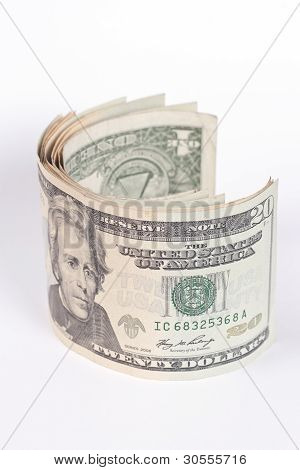 Dollar op witte achtergrond