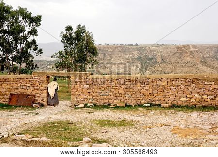 A Monk At Debre Damo Monastery, Ethiopia