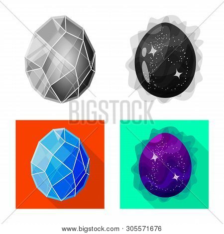Vector Design Of Animal And Prehistoric Sign. Set Of Animal And Cute  Vector Icon For Stock.