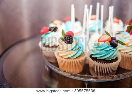 Happy Birthday.holiday Cake With Candles.birthday Greetings.greeting Card.celebrate Birthday Party W