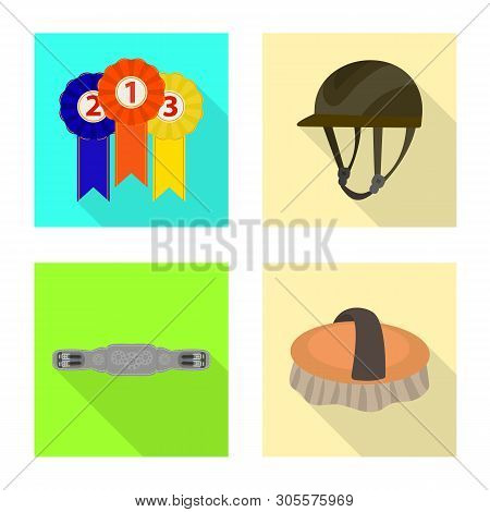 Isolated Object Of Track And Racing  Icon. Set Of Track And Riding Vector Icon For Stock.