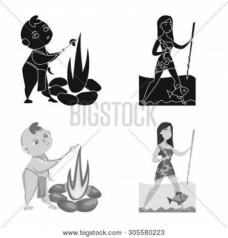 Vector Design Of Evolution  And Prehistory Icon. Set Of Evolution  And Development  Stock Symbol For