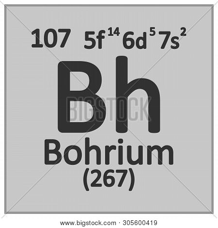 Periodic Table Element Bohrium Icon On White Background. Vector Illustration.