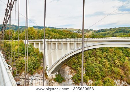 Big Old Bridge In The Mountains In France