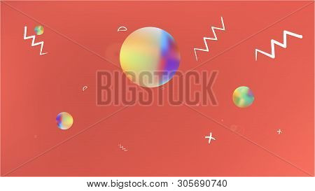 Net Space Fantasy. Background Texture, Smoot. Elementary Colorific Illustration.  Coral Colored Back