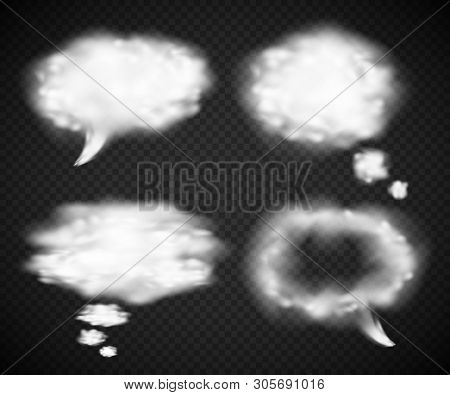 Speech Bubble Set In Realistic Style, Cloud Shaped Thought Bubble, Dreaming, Thinking, Chatting, Tal