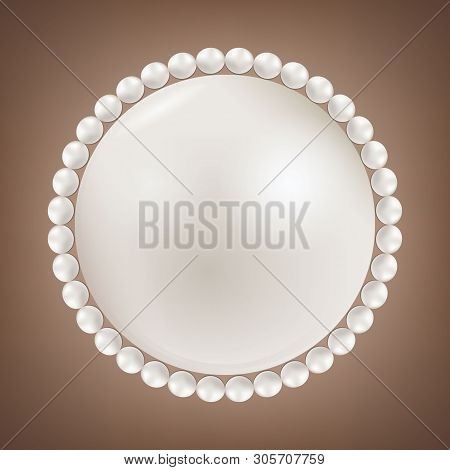 Creative Illustration Of Pearl Glamour Beads. Art Design Borders Necklace Patterns. Abstract Concept