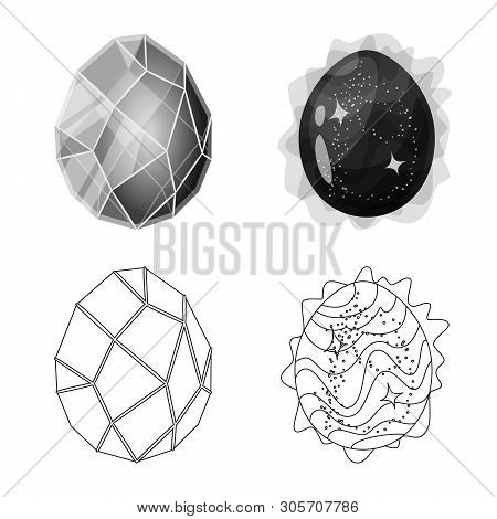 Vector Design Of Animal And Prehistoric Sign. Set Of Animal And Cute  Vector Icon For Stock.