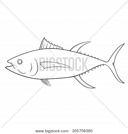 Coloring Book For Children, Yellow Tuna Fish