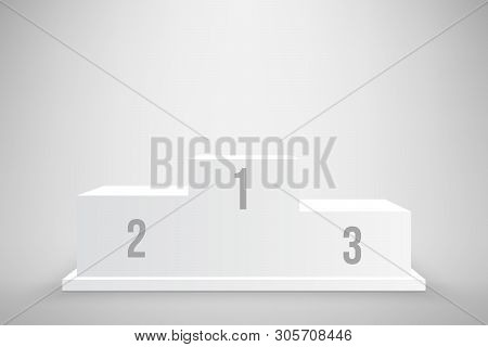 Creative Illustration Of 3d Business Winners Podium In Different View Isolated On Background. Art De