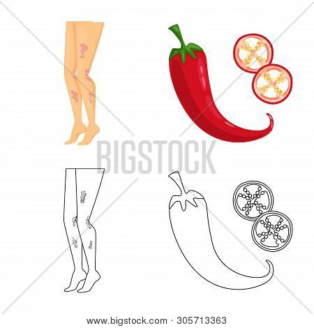Isolated Object Of Medical And Pain  Icon. Set Of Medical And Disease Vector Icon For Stock.