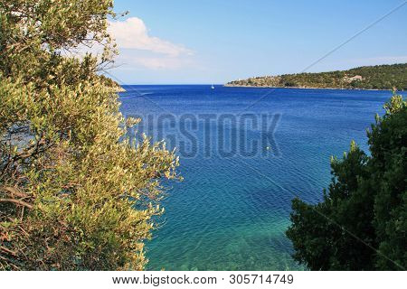 View Of Village Of Frikes, Ithaca, Ionian Island, Greece